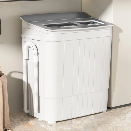 Portable Washing Machine 17.6 Lbs Compact Twin Tub Washer with Spin Cycle Washer and Dryer Combo