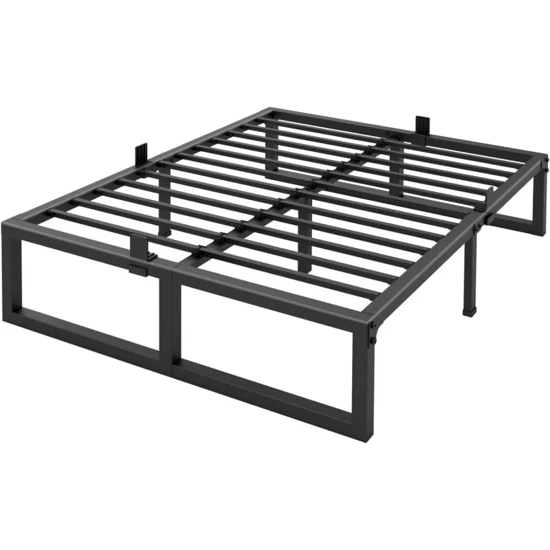 14 Inch Bed Frame,3500 Lbs Heavy Duty Metal Platform, Steel Slats Support/No Box Spring Needed/Noise Free/Non-Slip/Easy Assembly