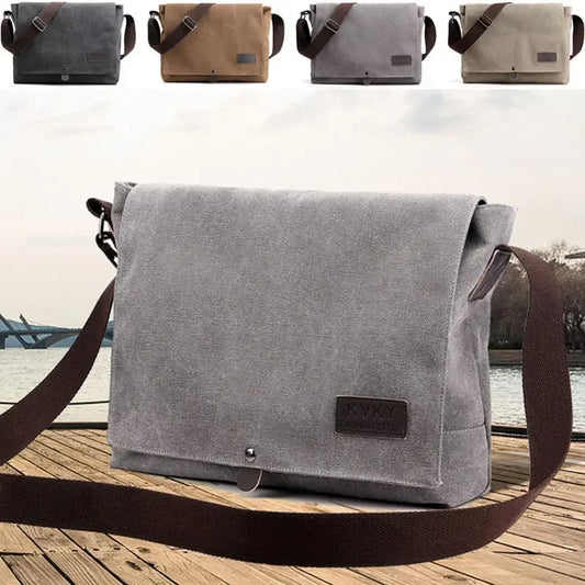 New Men Canvas Crossbody Shoulder Messenger Bags Man New Fashion Cross Body Bag Casual Solid Multi Function Portable Male Bag