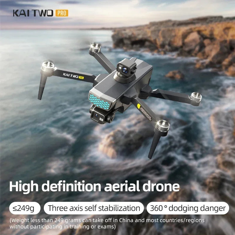 Kai 2 Pro Drone 2024 Latest Model with 4K Camera 360 Laser Obstacle Avoidance GPS Brushless Motor Foldable Functionality