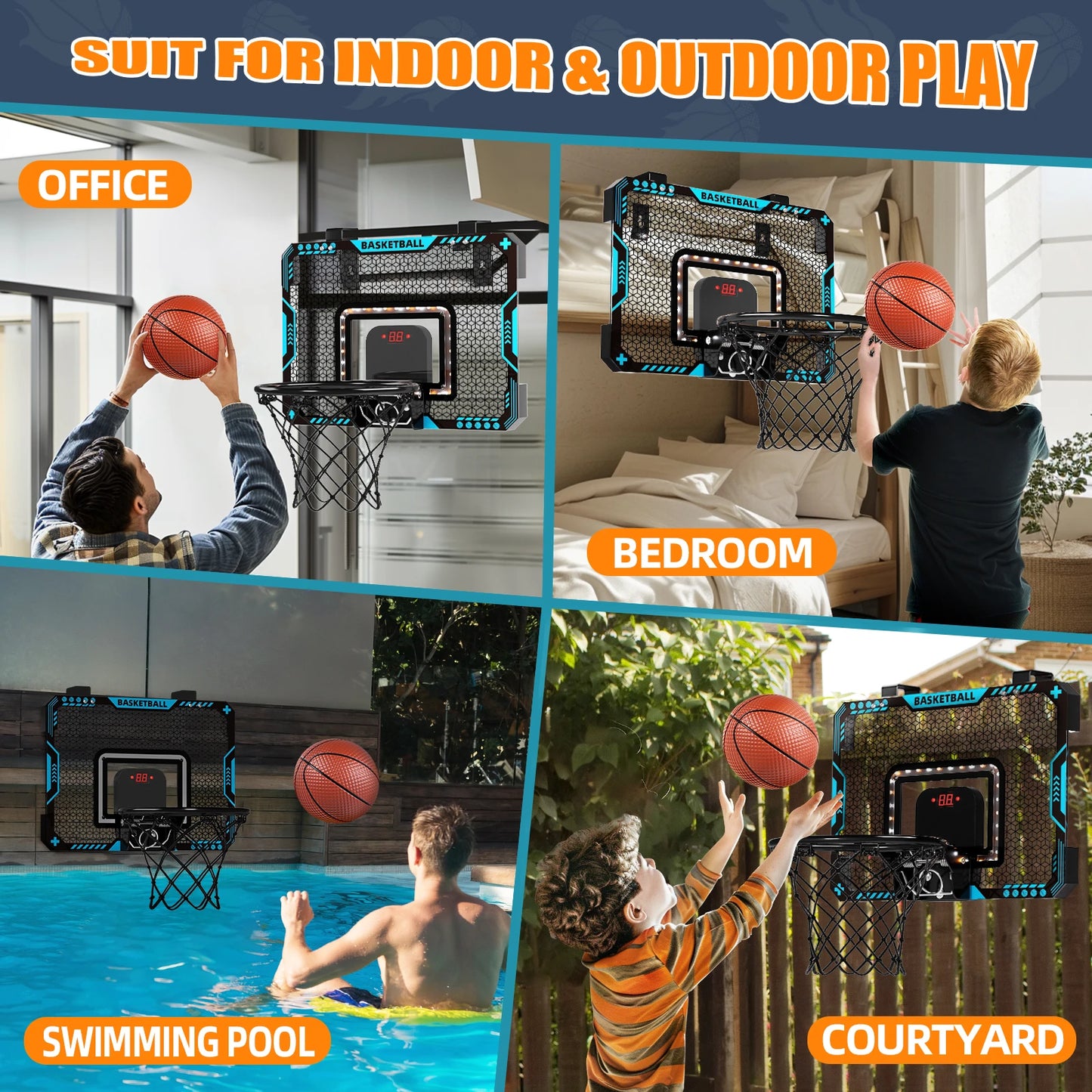 Basketball frame shooting wall mounted non perforated children's small basketball frame indoor and outdoor children's shooting m