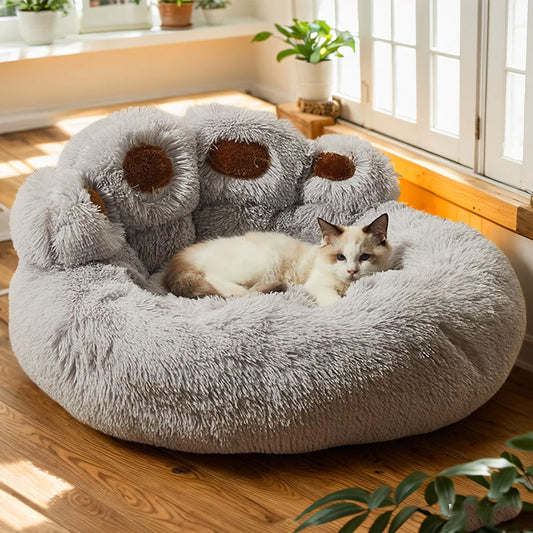 Luxury Dog Bed Paw Shape Plush Dog Mat Beds for Small Medium Large Dogs Kitten Supplies Pet Dog Calming Bed Washable Cushion